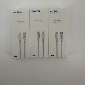 3 pack Truntau 6ft USB C to USB C‎ Charging Sync Cable White 3A Fast Charge